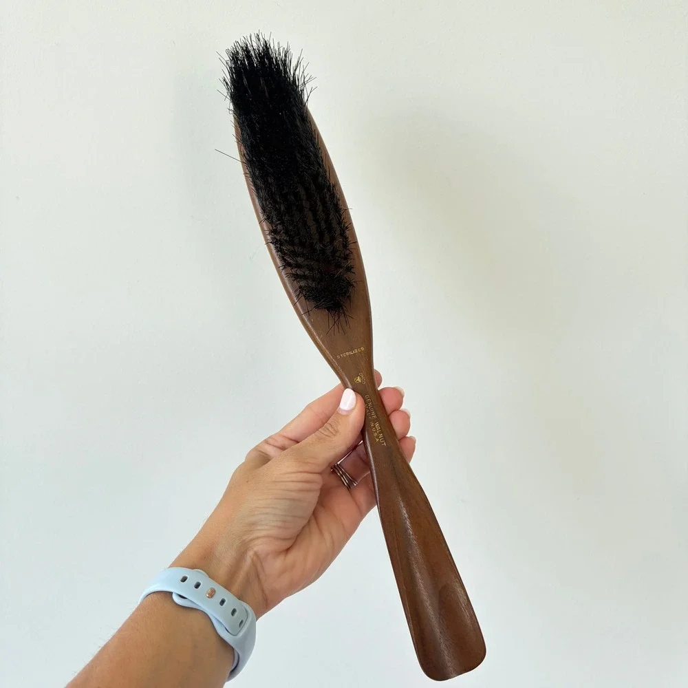 Vintage OXCO Clothes Brush Genuine Walnut Wood Shoe Horn Handle Made in USA‎